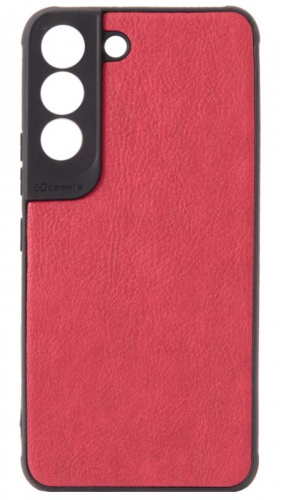 Силиконовый чехол для Samsung Galaxy S22 с защитой камеры кожа красный