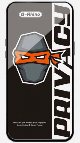 Противоударное стекло для Xiaomi Redmi 12 / Poco M6 Pro G-Rhino 6d антишпион чёрный
