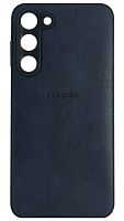 Силиконовый чехол для Samsung Galaxy S23 Plus кожа с лого синий