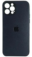 Силиконовый чехол для Apple iPhone 12 Pro кожа с лого синий