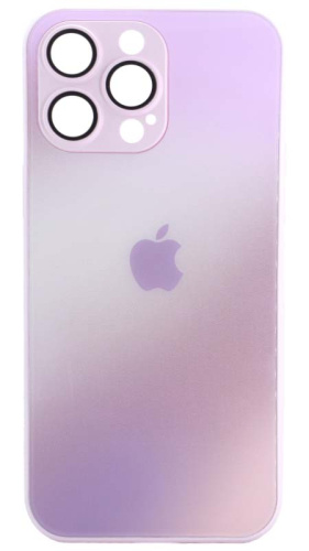 Силиконовый чехол для Apple iPhone 14 Pro Max стекло градиентное розовый