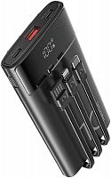 Внешний аккумулятор Walker WB-615, 10000 mAh, Li-Pol, 3A, 22.5Вт, QC+PD, с 3 кабелями