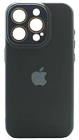 Силиконовый чехол для Apple iPhone 15 Pro с закрытой камерой черный