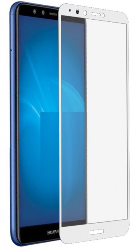 Противоударное стекло для Huawei Y9 (2018) с полной проклейкой белый