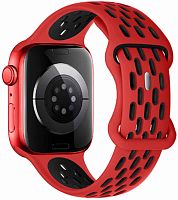 Ремешок на руку для Apple Watch 38/40/41mm двухцветный HOCO, WA19, силикон красный, чёрная вставка
