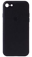 Силиконовый чехол для Apple iPhone 7/8 кожа с лого черный