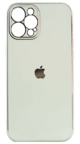 Силиконовый чехол для Apple iPhone 12 Pro Max глянцевый с окантовкой белый