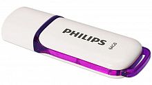 64GB флэш драйв Philips SNOW2.0, USB 2.0 белый, фиолетовая вставка
