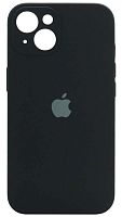 Силиконовый чехол Soft Touch для Apple iPhone 13 с защитой камеры лого чёрный