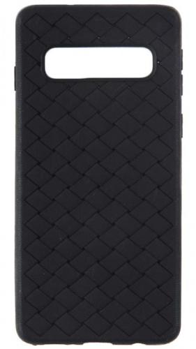 Силиконовый чехол для Samsung Galaxy S10/G973 плетеный чёрный