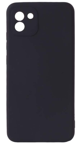 Силиконовый чехол Soft Touch для Samsung Galaxy A03/A035 с защитой камеры чёрный