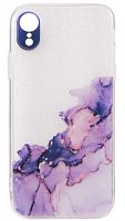 Силиконовый чехол для Apple iPhone XR water ink фиолетовый