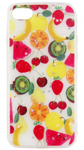 Силиконовый чехол для Apple iPhone 7/8 с блеском лето фрукты