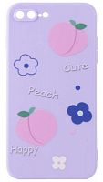 Силиконовый чехол для Apple iPhone 7 Plus/8 Plus борт с рисунками персики с цветочками