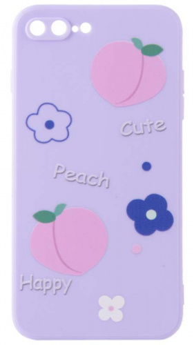 Силиконовый чехол для Apple iPhone 7 Plus/8 Plus борт с рисунками персики с цветочками