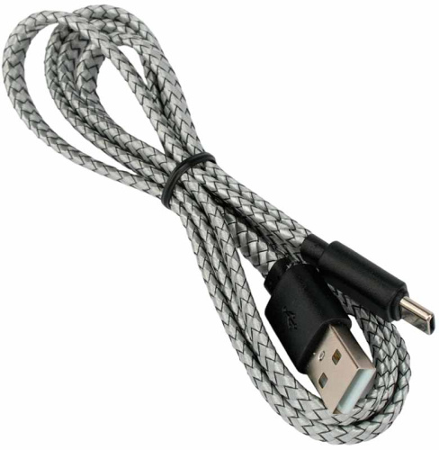 Кабель плоский USB2.0 Cablexpert CC-USB2-AMCM-FL-1M, Type-C, 2.1A, 12Вт, медь, нейлоновая оплетка