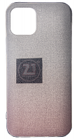 Силиконовый чехол Glamour для Apple iPhone 12/12 Pro розовое серебро