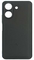 Силиконовый чехол для Xiaomi Redmi 13C/Poco C65 с защитой камеры кожа с лого черный