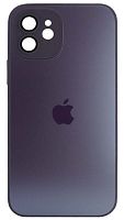 Силиконовый чехол для Apple iPhone 12 матовое стекло с линзами фиолетовый