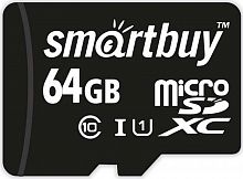 64GB карта памяти MicroSDXC class10 UHS-1 Smart Buy без адаптера