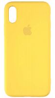 Силиконовый чехол Soft Touch для Apple iPhone X/XS с лого желтый