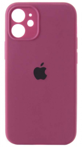 Силиконовый чехол Soft Touch для Apple iPhone 12 mini с защитой камеры бордовый