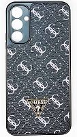 Силиконовый чехол для Samsung Galaxy A34/A346 Guess кожа черный