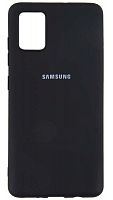 Силиконовый чехол для Samsung Galaxy A51/A515 с лого черный