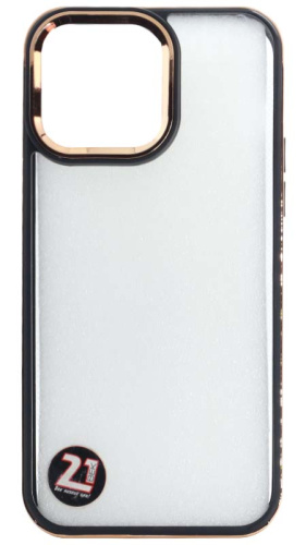 Силиконовый чехол для Apple iPhone 14 Pro Max прозрачное стекло золотой