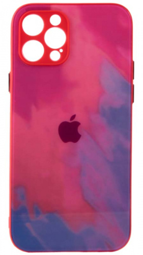 Силиконовый чехол для Apple iPhone 12 Pro стеклянный краски красный