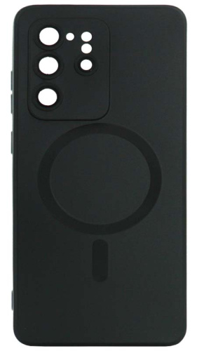 Силиконовый чехол для Samsung Galaxy S20 Ultra MagSafe матовый с линзами черный