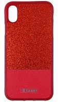 Силиконовый чехол для Apple iPhone XR кожа с блеском красный