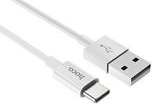 Кабель USB - Type-C HOCO X23 Skilled 1.0м круглый 2.1A силикон белый