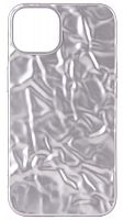 Силиконовый чехол для Apple iPhone 13 мятый серебро