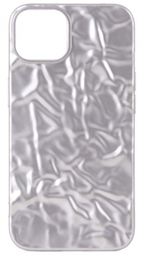 Силиконовый чехол для Apple iPhone 13 мятый серебро