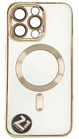 Силиконовый чехол для Apple iPhone 15 Pro Max magsafe золотой