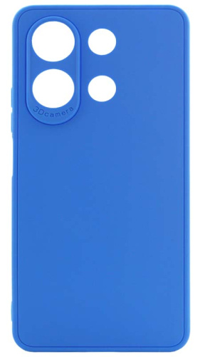 Силиконовый чехол для Xiaomi Redmi Note 13 с защитой камеры матовый голубой
