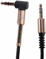 Кабель AUX, Jack 3,5mm(m) - Jack 3,5mm(m) Earldom ET-AUX21 1.0м коннектор с пружиной боковой чёрный