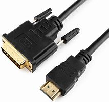 Кабель HDMI-DVI Cablexpert CC-HDMI-DVI-15 19M/19M 4.5м single link черный позол.разъемы экран
