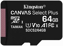 64GB карта памяти MicroSDHC class10  64Gb Kingston Canvas Select Plus UHS-I U1 A1 100Mb/s