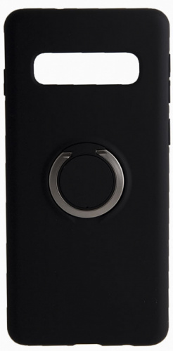 Силиконовый чехол Soft Touch для Samsung Galaxy S10/G973 с держателем черный