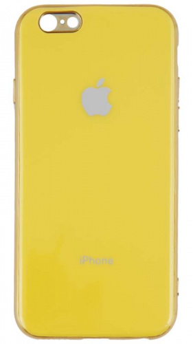 Силиконовый чехол для Apple iPhone 6/6S яблоко глянцевый жёлтый