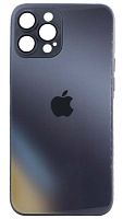 Силиконовый чехол для Apple iPhone 12 Pro Max стекло градиентное черный