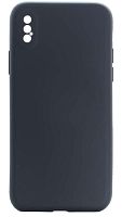 Силиконовый чехол Soft Touch для Apple iPhone X/XS с защитой камеры черный