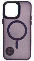 Силиконовый чехол MagSafe для Apple iPhone 14 Pro Max матовый фиолетовый