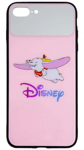 Силиконовый чехол для Apple Iphone 7 Plus/8 Plus стеклянный Disney розовый