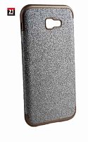 Силиконовый чехол для Samsung Galaxy A720/A7 (2017) Кварцевые блестки с вырезом для логотипа серебро