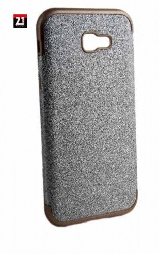 Силиконовый чехол для Samsung Galaxy A720/A7 (2017) Кварцевые блестки с вырезом для логотипа серебро