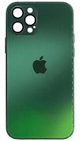 Силиконовый чехол для Apple iPhone 12 Pro стекло градиентное зеленый