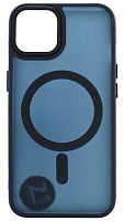 Силиконовый чехол MagSafe для Apple iPhone 13/14 матовый синий